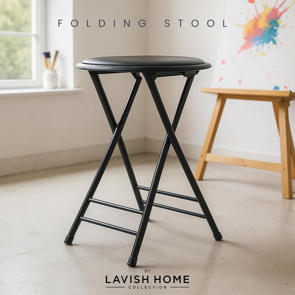Folding Stool - Portable Backless 24-Inch Stool with 225lb Capacity, Single |...