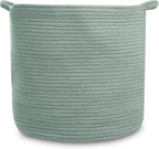 Natemia Large Woven Storage Basket (15" x 15" x 14") - Baby & Toy Organizer, Blanket Basket, Perfect Baby Registry Gift