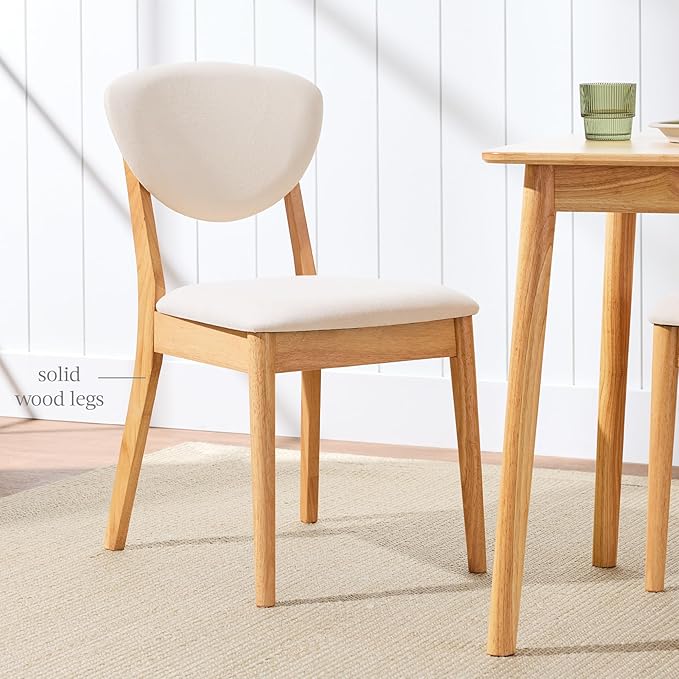 Best Choice Products Dining Chairs Set of 2, Mid-Century Modern Upholstered W...