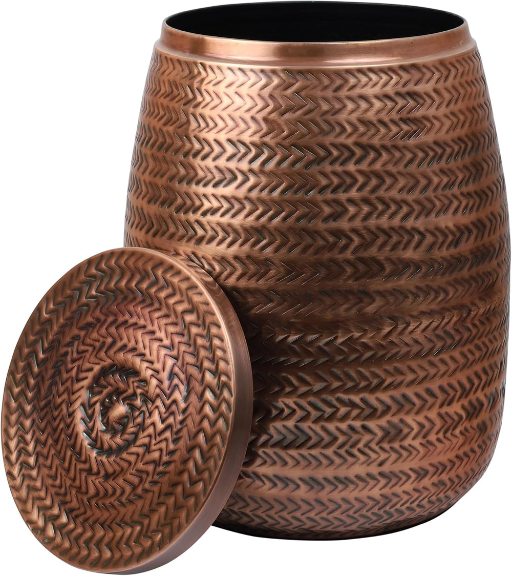 happimess SSL2003A Jasper 15" Modern Rustic Arrow-Hammered Metal Drum St...