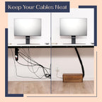 Large Cable Management Box - Cable Organizer Box and Power Strip Box for Electrical Cord Management - Hide Desk Cord and Floor Cables - Wire Storage and Organization for Cords