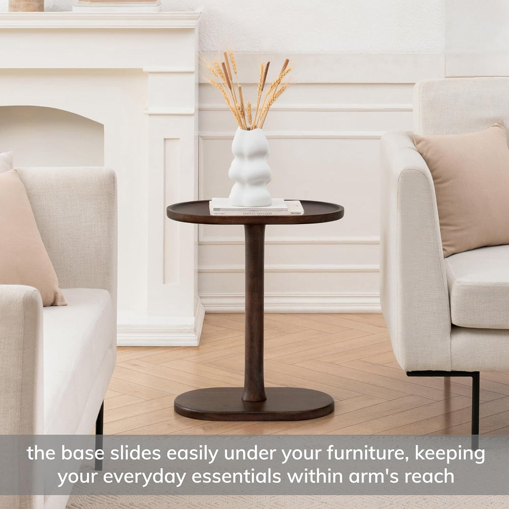 MH London Side Table - Crawford Wooden Modern C Shaped End Table - Exclusivel...