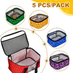 5-Pack Magnetic Tiles Storage Bags Set,Toy Organizer Case,Multifunction Portable Travel Magnetic Tile bag with Visible Top for Building Blocks,Toy Bricks,Puzzles,Board Game