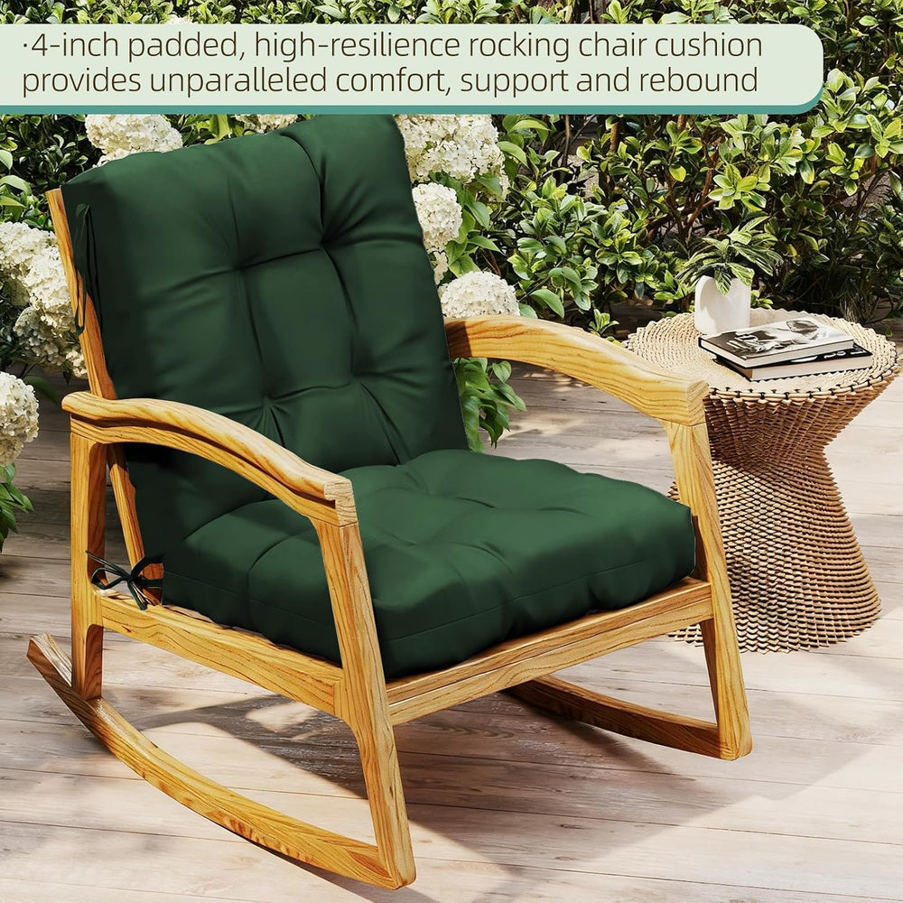Outdoor Chair Cushions 42x21x4 Inch Set of 2, Dark Green
