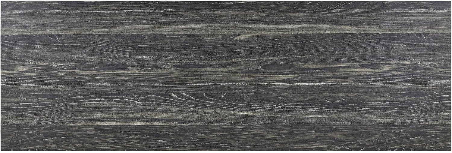 Merax Industrial Bar Table Set with Power Outlet, 4-Piece Counter Height Dining Set with Linen Fabric Stools for Kitchen, Breakfast Nook, Game Room,Black Gray+ Gray