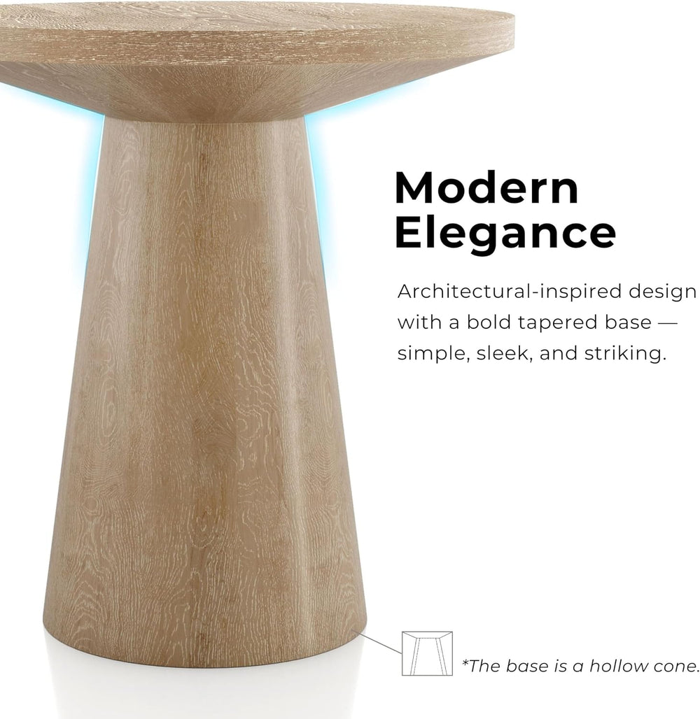 Furniture of America Crambel Modern Solid Rubberwood 20-inch Round End Table ...