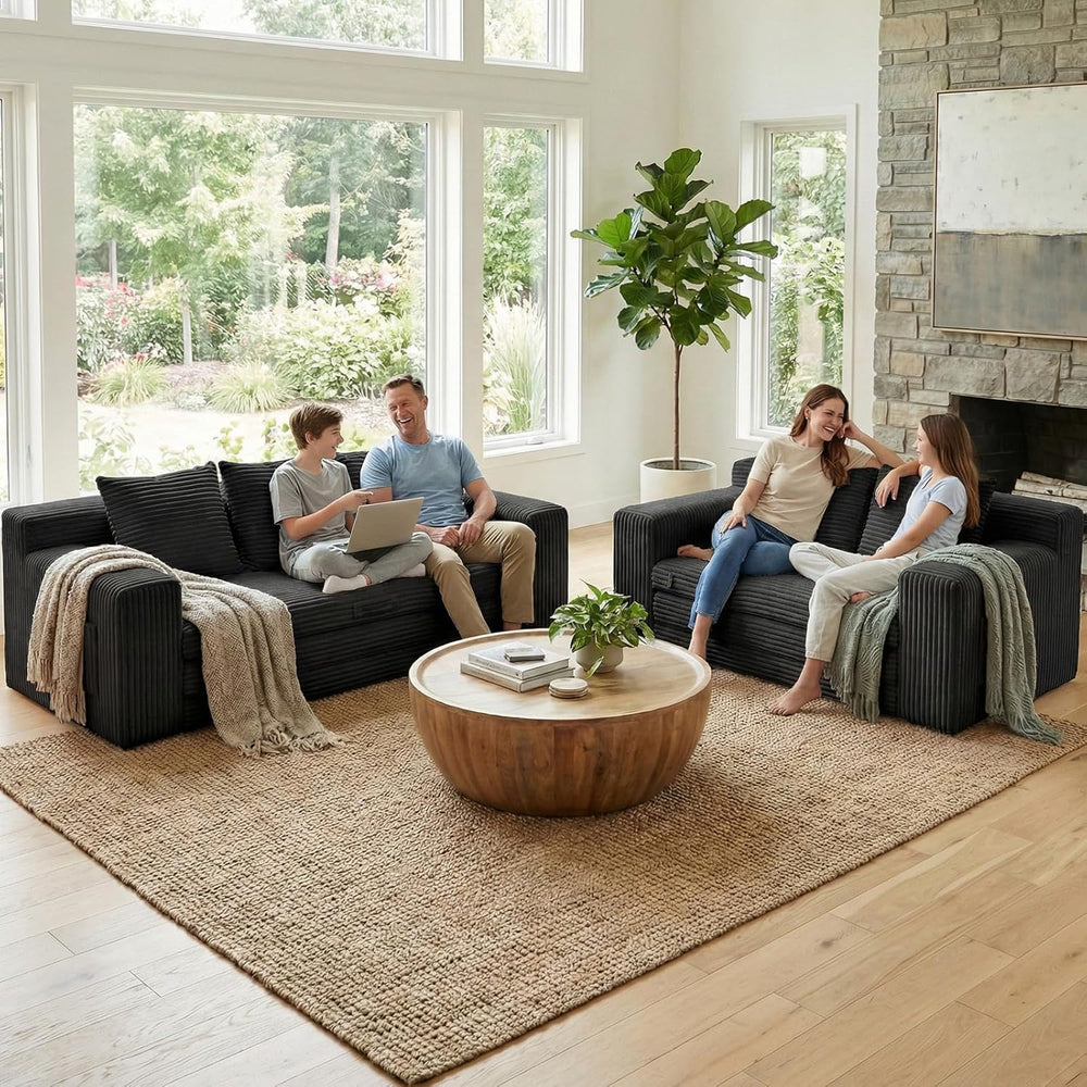 Couch, Loveseat Sleeper Sofa Bed – 3-in-1 Convertible Couch Bed with Side Poc...