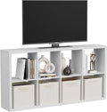 8 Cube Storage Organizer, Cube Shelf with Heavy-Duty Thick Boards, 25.12" L x 9.37" W x 48.74" H, Smooth Easy-Clean Panels, Simple Assembly, for Living Room Bedroom Office, White