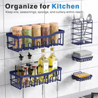 EUDELE 5-Pack Rustproof Stainless Steel Shower Caddy – No Drill Adhesive Bathroom Organizer with Large Capacity, Spacious Shower Shelves for Inside Shower, Kitchen & Home Decor Storage-XL Size