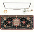Vintage Persian Carpet Mouse Pad – Large Extended Desk Mat 35.43 x 15.75 in – Oriental Floral Rug Design, Non-Slip Rubber Base, Stitched Edges, Soft Keyboard & Mouse Mat for Office or Gaming