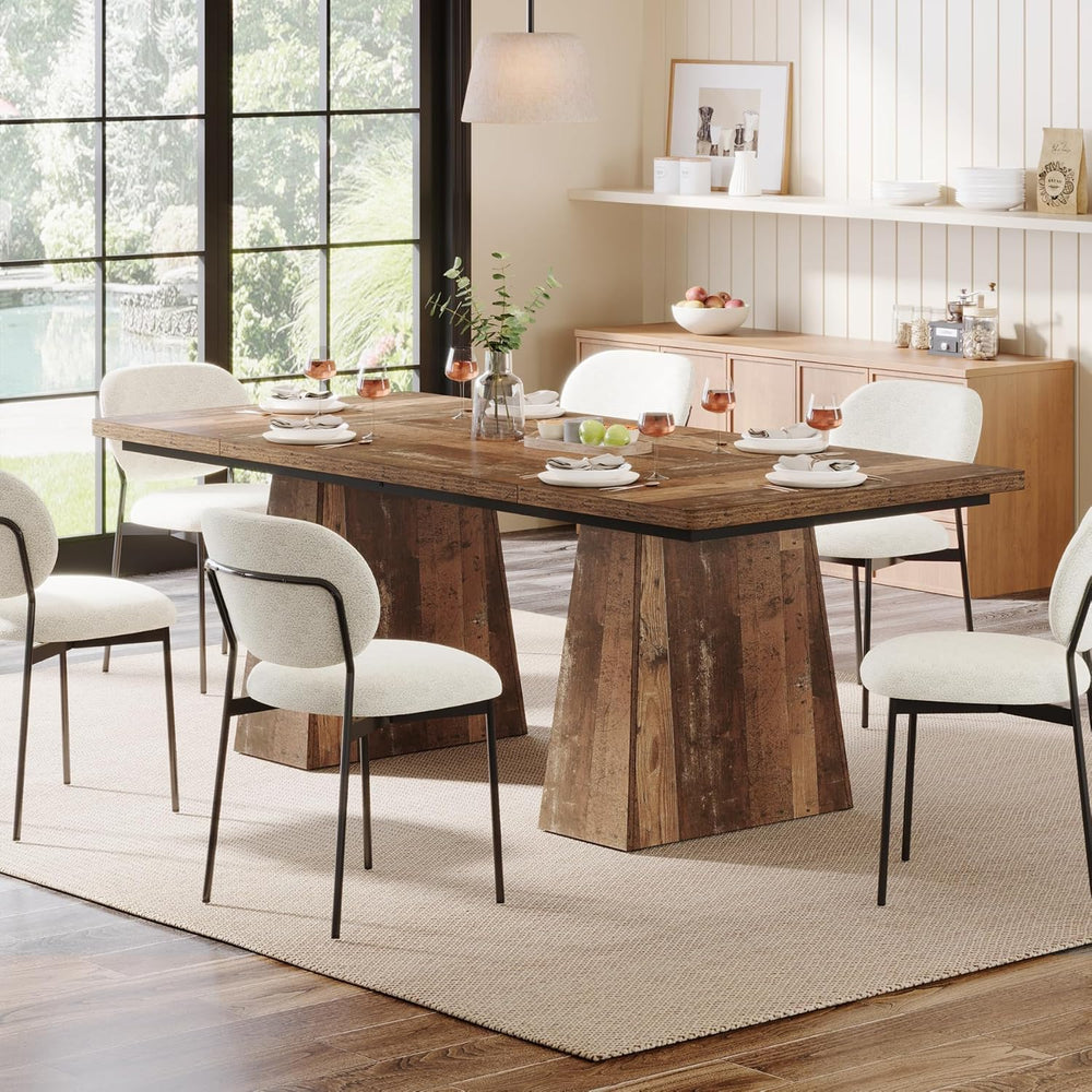 Tribesigns Dining Table for 4-6, 63-Inch Modern Kitchen Table with Sturdy Tap...