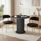 SoarFlash Kitchen Table and Chairs for 2, 31.5" Dining Table Set for 2 with Upholstered Chairs, 3 Piece Kitchen Table Set with Storage Shelf for Small Space, Apartment
