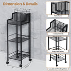 VITVITI Metal Hair Tool Organizer Shelf for Bathroom, 3 Tiers Hair Product Organizer Cart Floor Stand, Curling Irons Straighteners Storage Makeup for Vanity (Black Color)