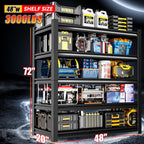 48" W Garage Shelving,5-Tier Heavy Duty Shelving Unit,3000LBS Adjustable Metal Storage Shelves,Storage Rack Units for Industrie,Shed,Warehouse,Basement,Black,48" W x 20" D x 72" H