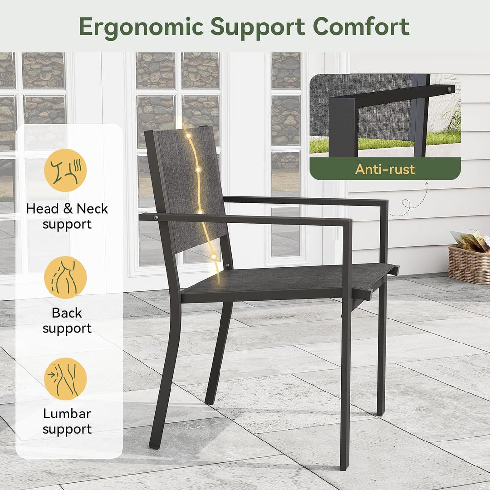 7-Piece Patio Table and Chairs Set for 6, All Weather Patio Dining Sets