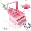 Agitation Unicorn Princess Wooden Musical Jewelry Box - Unicorn Gifts for Girls (A-Pink Unicorn8)
