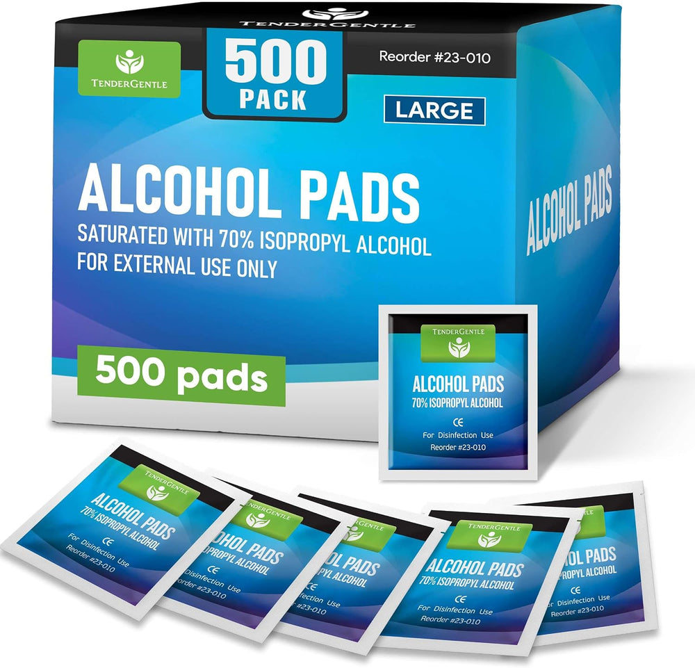 Large Alcohol Wipes Individually Wrapped - 500 Sterile Alcohol Prep Pads Satu...