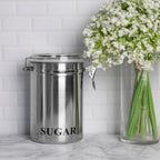 Fox Run Stainless Steel Sugar Container, 62 oz Canister with Airtight and Transparent Lid