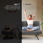 Convertible Futon Sofa Bed,Grey Linen Modern Futon Couch,Memory Foam Loveseat Sleeper Recliner,Detachable Cushion,Adjustable Backrest & Armrest,Couch for Living Room,Office,Apartment