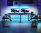 Casaottima L Shaped Gaming Desk, Corner Desk Gaming Table for Home Office, Computer Desk Sturdy Writing Workstation for Small Space, Easy to Assemble, 51 inch, Black
