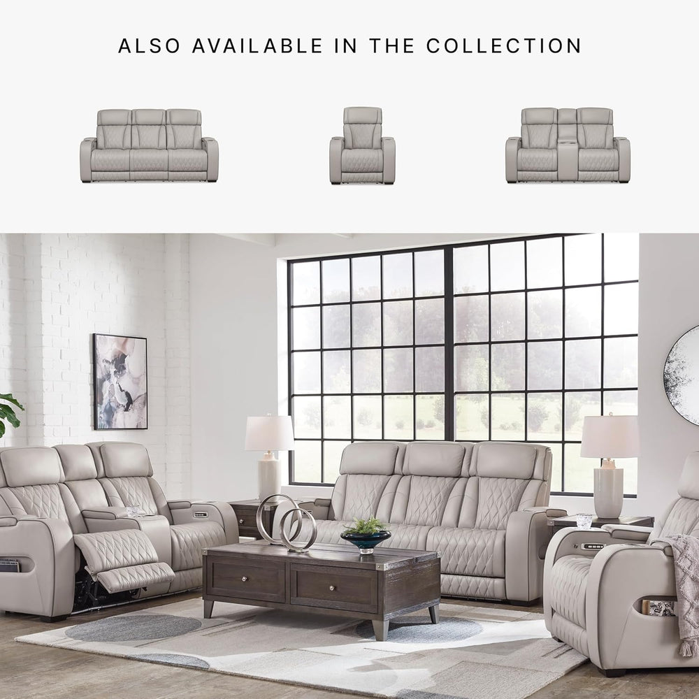 Signature Design by Ashley 3-Seat Power Reclining Sofa, Heat, Massage, Gray |...