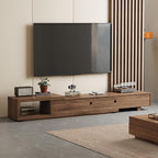 Mid-Century Style TV Stand 94.48", Entertainment Center for TVs up to 70"-90" with 4 Storage Cabinets, Walnut Media Console for Living Room or Bedroom (78.54"-103")