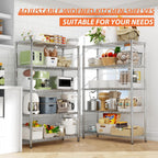Storage Shelves Heavy Duty, 4 PCS 36" L x 14" W x 72" H Garage Wire Shelving Unit Loads 1750LBS, 5-Tier Adjustable Metal Industrial Utility Shelf Rack for Kitchen, Laundry Room, Warehouse, Basement