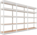 HOMEDANT 5 Tier Storage Shelves Adjustable Laminated Boltless Garage Metal Shelving Unit Heavy Duty Utility Rack Shelf Warehouse Pantry Closet Kitchen (3, (M) 35.9" W, White)