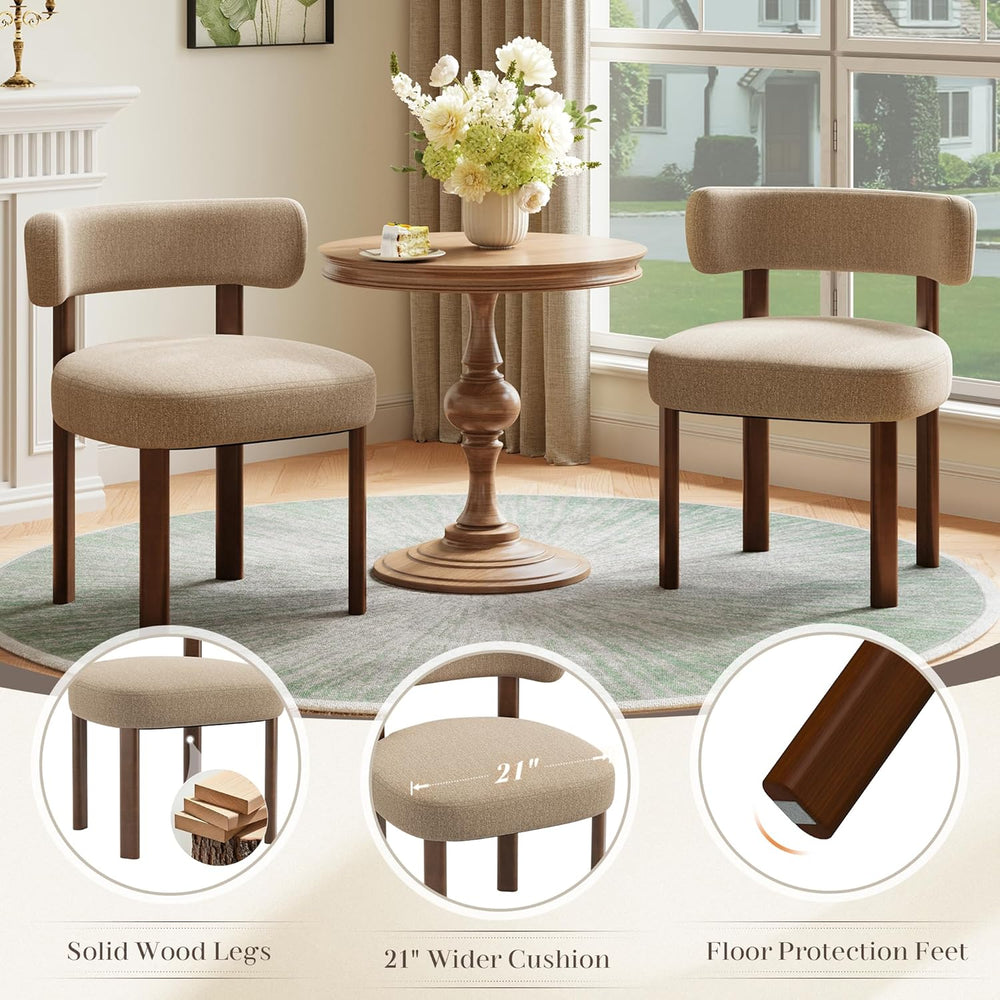 Wooden Dining Chairs Set of 6, Upholstered Kitchen Chairs with Solid Wood Leg...