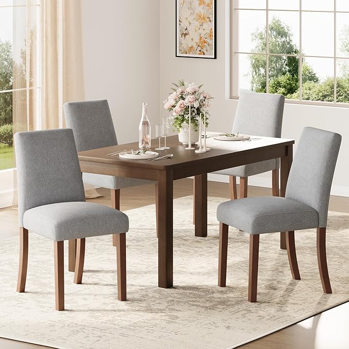 Dining Chairs Set of 4, Modern Dining Room Chairs with Wooden Legs, Upholster...