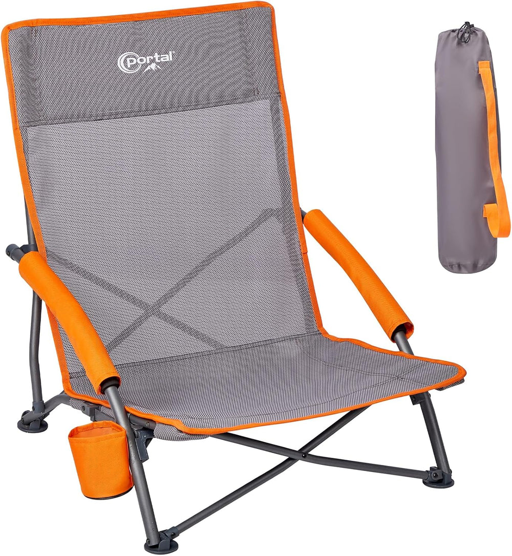 Portal Beach Chairs for Adults Camping Low Lightweight Portable Chair with Cu...