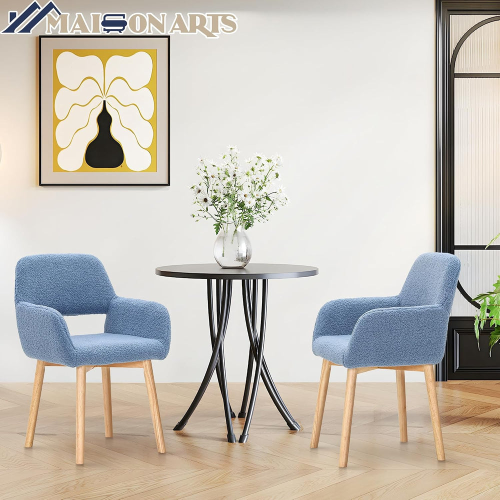 MAISON ARTS Mid Century Modern Dining Chairs with Arms Set of 2, Comfy Accent...