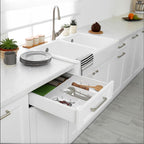 Simple Houseware Drawer Organizer Tray with 9 Adjustable Compartments, White