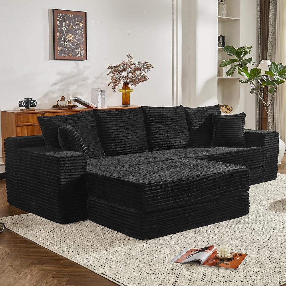106" Modular Cloud Sofa Couch Convertible Sectional with High Density Fo...