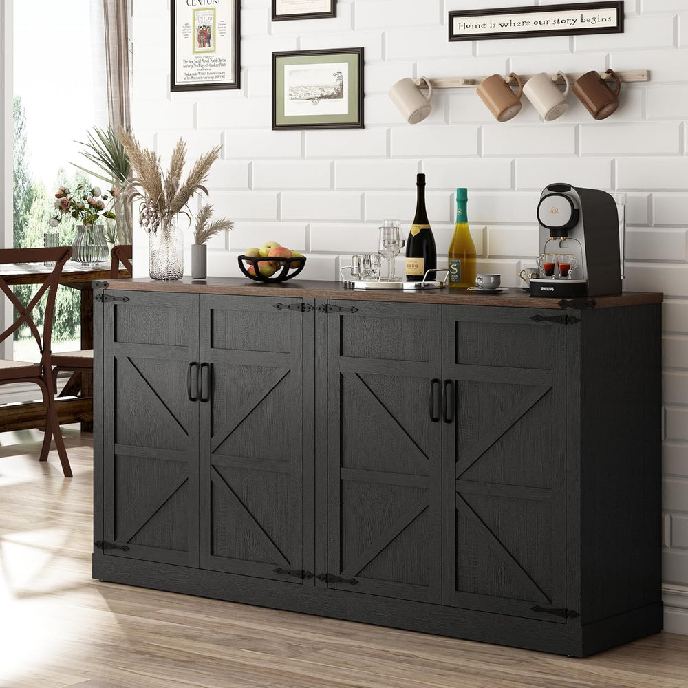 Sideboard Buffet Cabinet with Storage - 65 Inch Farmhouse Kitchen Pantries Si...
