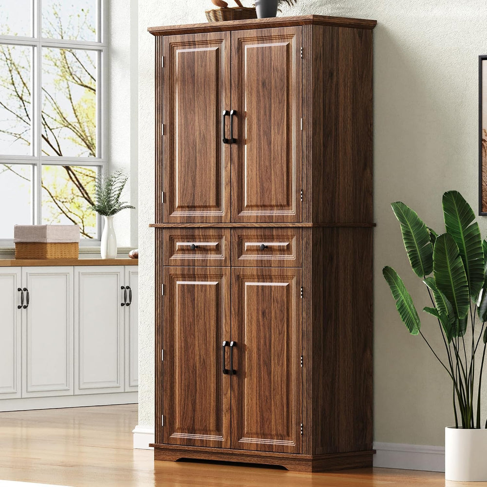 Polibi 71.2" Tall Kitchen Pantry Hutch with 3 Pull Out Cabinet Organizer...