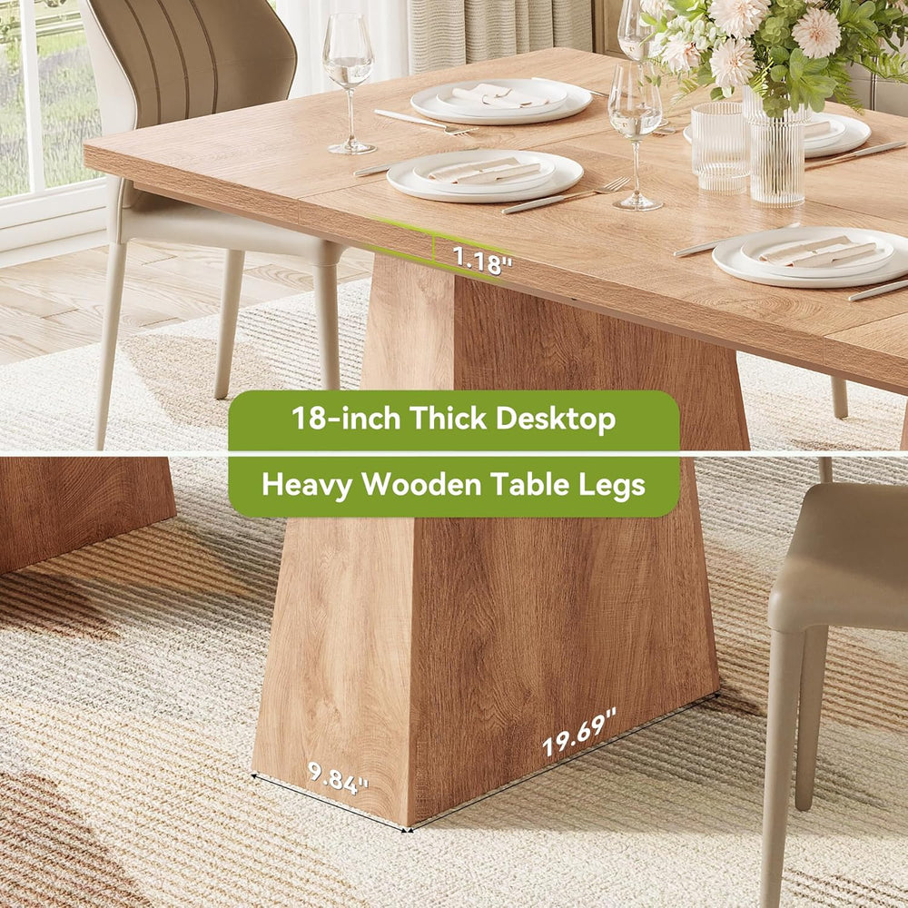 LITTLE TREE Dining Table for 6 People, Wooden Table, Rectangle Furniture with...