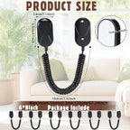 Novabright 6 Pack Magnetic Remote Leash Control Holder with Security Cable, Anti Loss Design Wall Mount Adhesive Organizer for Easy Installation Stable Suitable for TV Fan and Air Conditioner Remotes