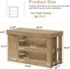 Tribesigns Kitchen Island with Trash Storage Cabinet, 55" Large Prep Table | 2-Tier Shelf, Farmhouse Island Table Furniture for Meal Prep, Dining & Entertaining, Natural Oak Wood, Supports up to 350 lb