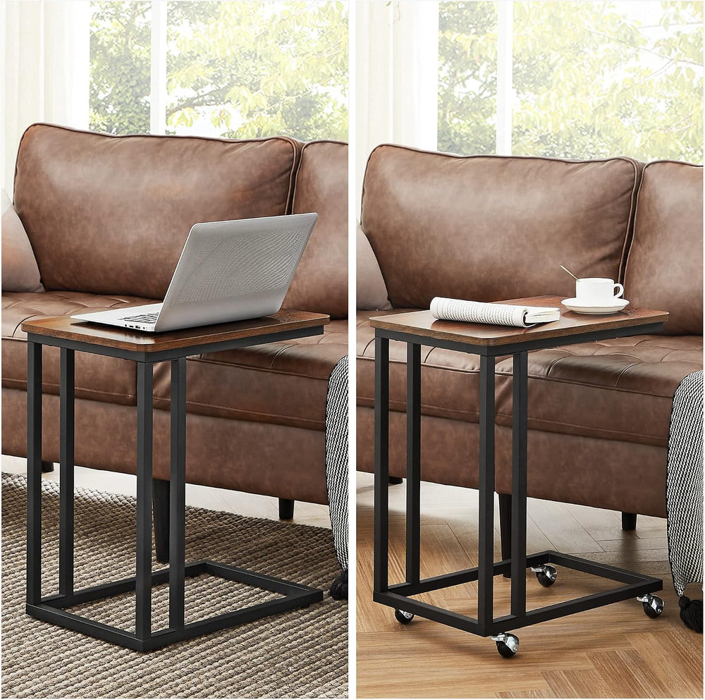VASAGLE C Shape End Table for Couch or Sofa, Industrial Small Side Table | TV...