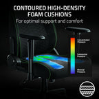Razer Iskur V2 X Ergonomic Gaming Chair — Built-in Lumbar Support, Widened Seat Base, High-Density Foam Cushions, Adjustable 152° Recline, 2D Armrests, Plush Fabric Finish, PC Gaming — L33T Edition