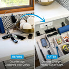 Docking Drawer Blade in-Drawer Outlet, Integrated Safety Shutoff, (2) USB-A & (2) 15 amp AC, White