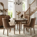 HNY Modern Dining Chairs Set of 4 with Comfortable Back Support, Farmhouse Soft Velvet Upholstered Kitchen Dining Room Chairs with Solid Wood Legs, Armless Accent Side Chairs for Living Room, Khaki
