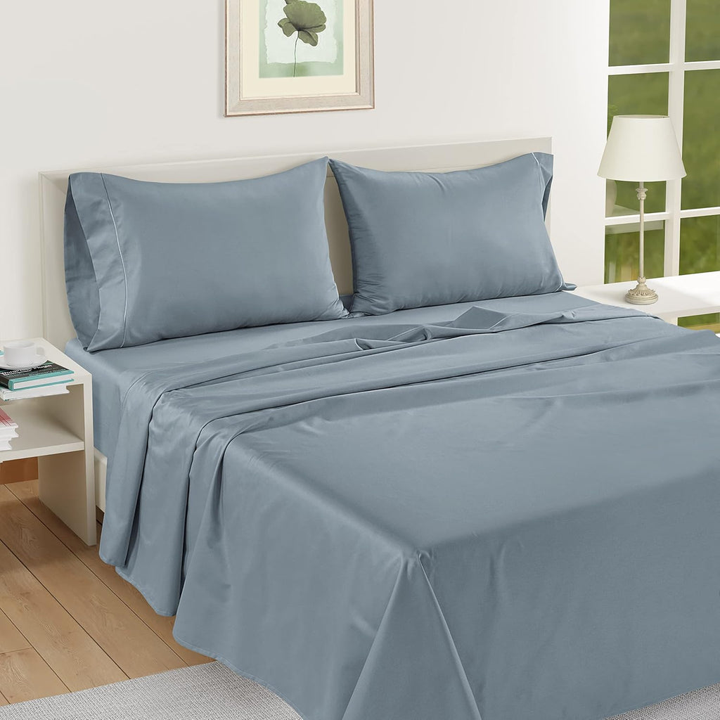 LANE LINEN Pillows Queen Size Set of 2 Soft 100% Egyptian Cotton Cool & Smooth 1000 Thread Count Pillow Cases - French Blue