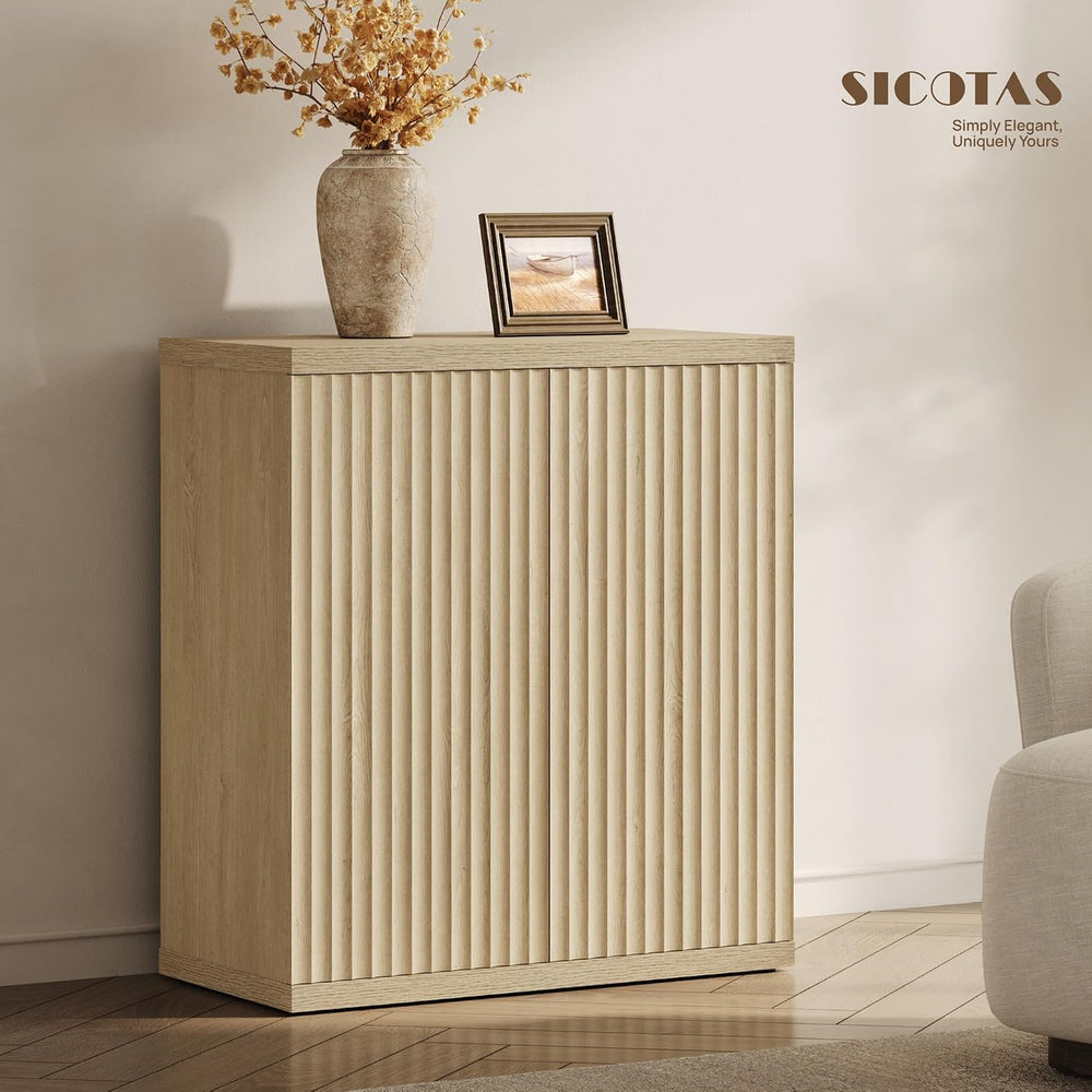 SICOTAS Buffet Cabinet with Storage Sideboard Cabinet with Doors & Shelves