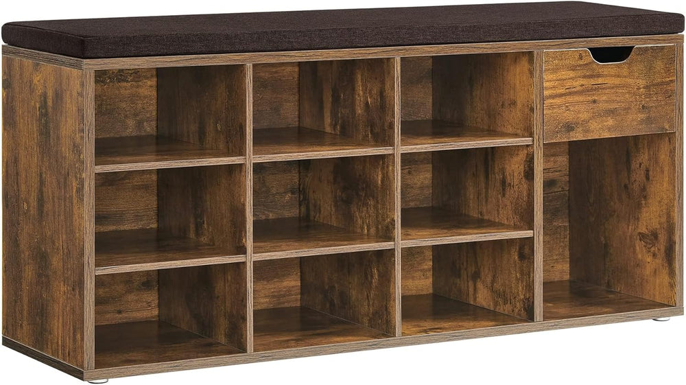 VASAGLE CUSTOS Collection - Storage Bench, Entryway Bench with Cushion, Drawe...