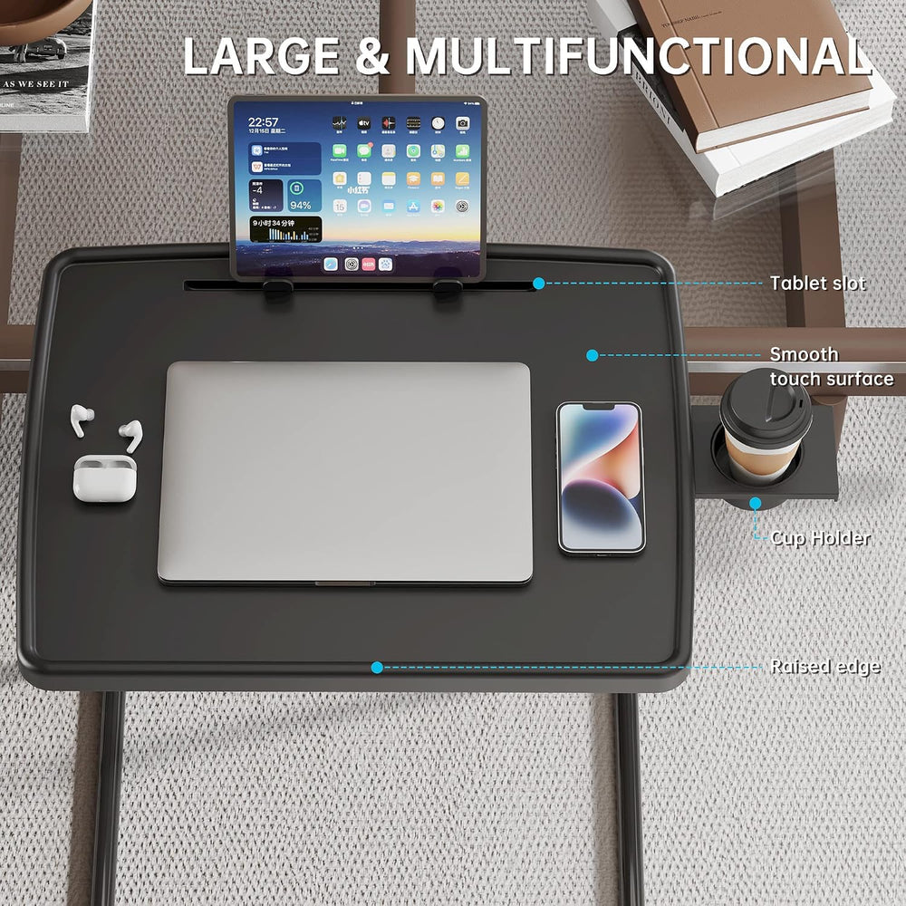 X TV Tray Table, Allpop Large TV Dinner Tray for Eating, Adjustable Folding L...