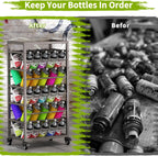 yeshine 50 Can Spray Paint Storage Rack, Metal Aerosol Storage Cart, Rolling Spray Bottle or Lube Holder, Aerosol Can Holder Rack, Paint Bottle Organizer for Garage And Craft Workroom
