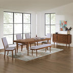 Signature Design by Ashley Lyncott Mid-Century Dining Extension Table with Removable Center Leaf, Dark Brown