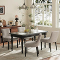 Dining Chairs Set of 4, Upholstered Corduroy Dining Room Chair with Wood Legs, Mid-Back Padded Kitchen Side Chairs for Dining Room, Camel